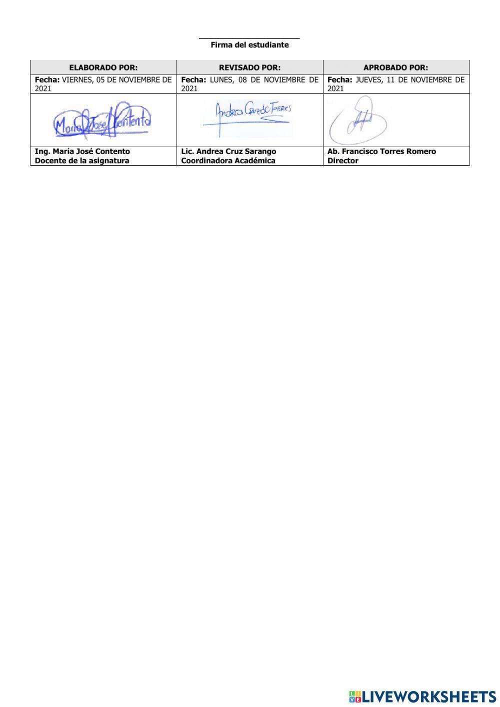Evaluación del Primer Parcial de Computación Primero del Segundo Quimestre