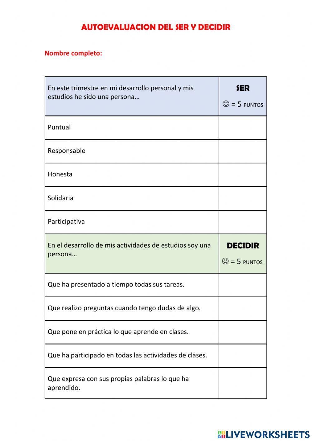Autoevaluación-primaria