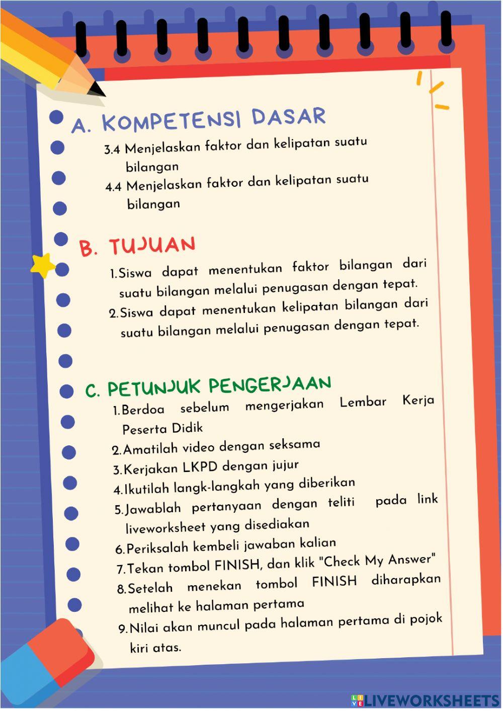 Faktor dan Kelipatan Bilangan