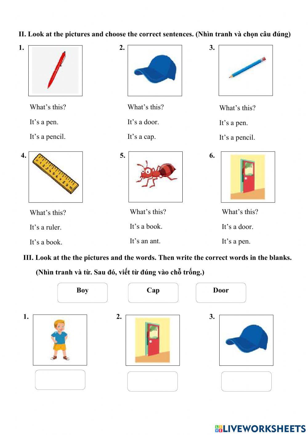 Phiếu bài tập khối 1 tuần 10