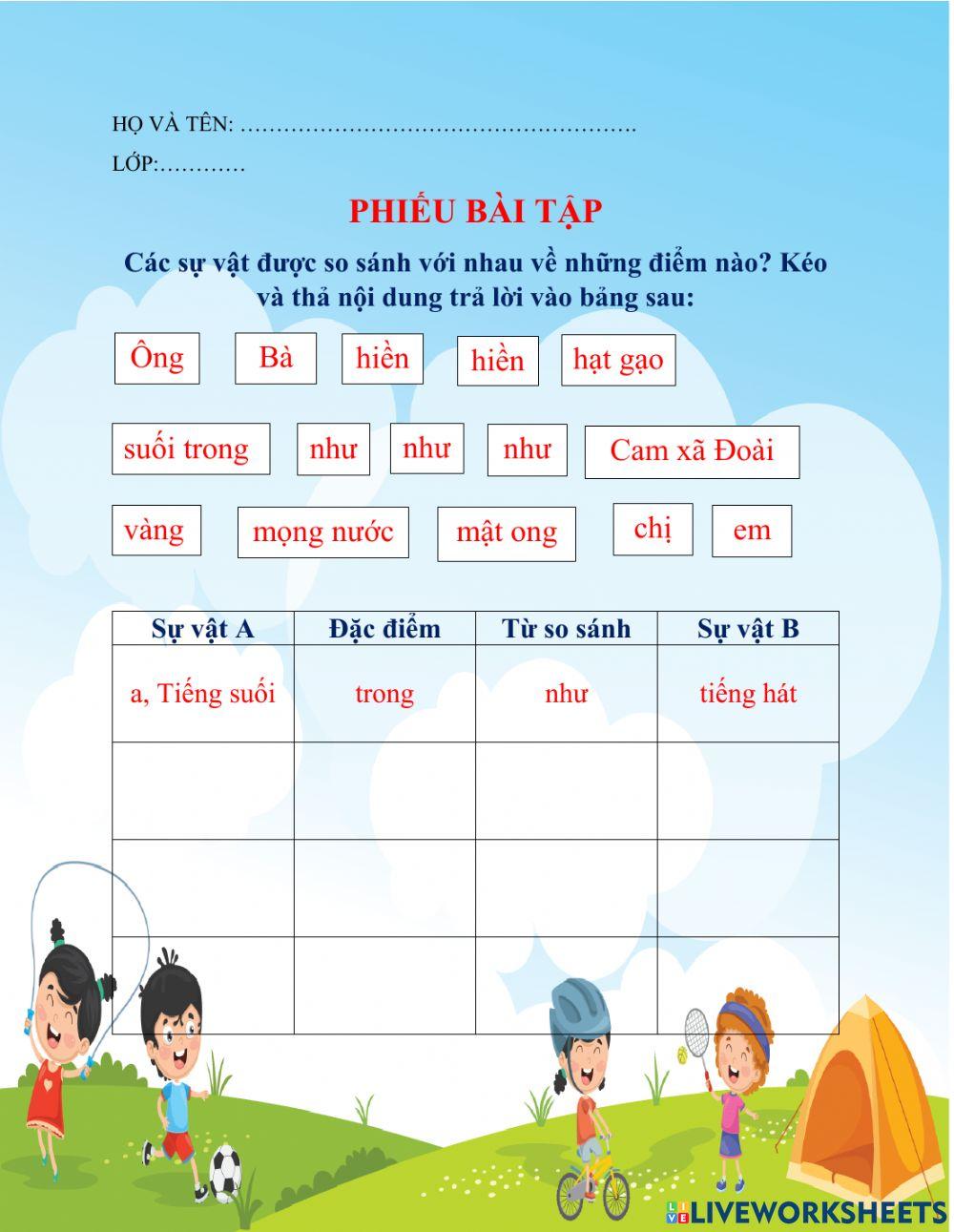 Luyện từ và câu