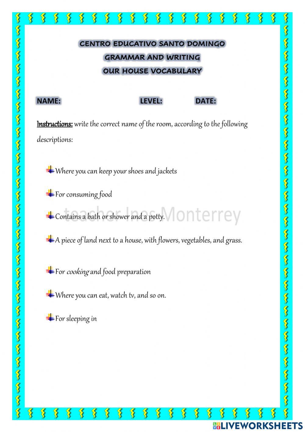 Our house 1652090 | teacherines21 | Live Worksheets