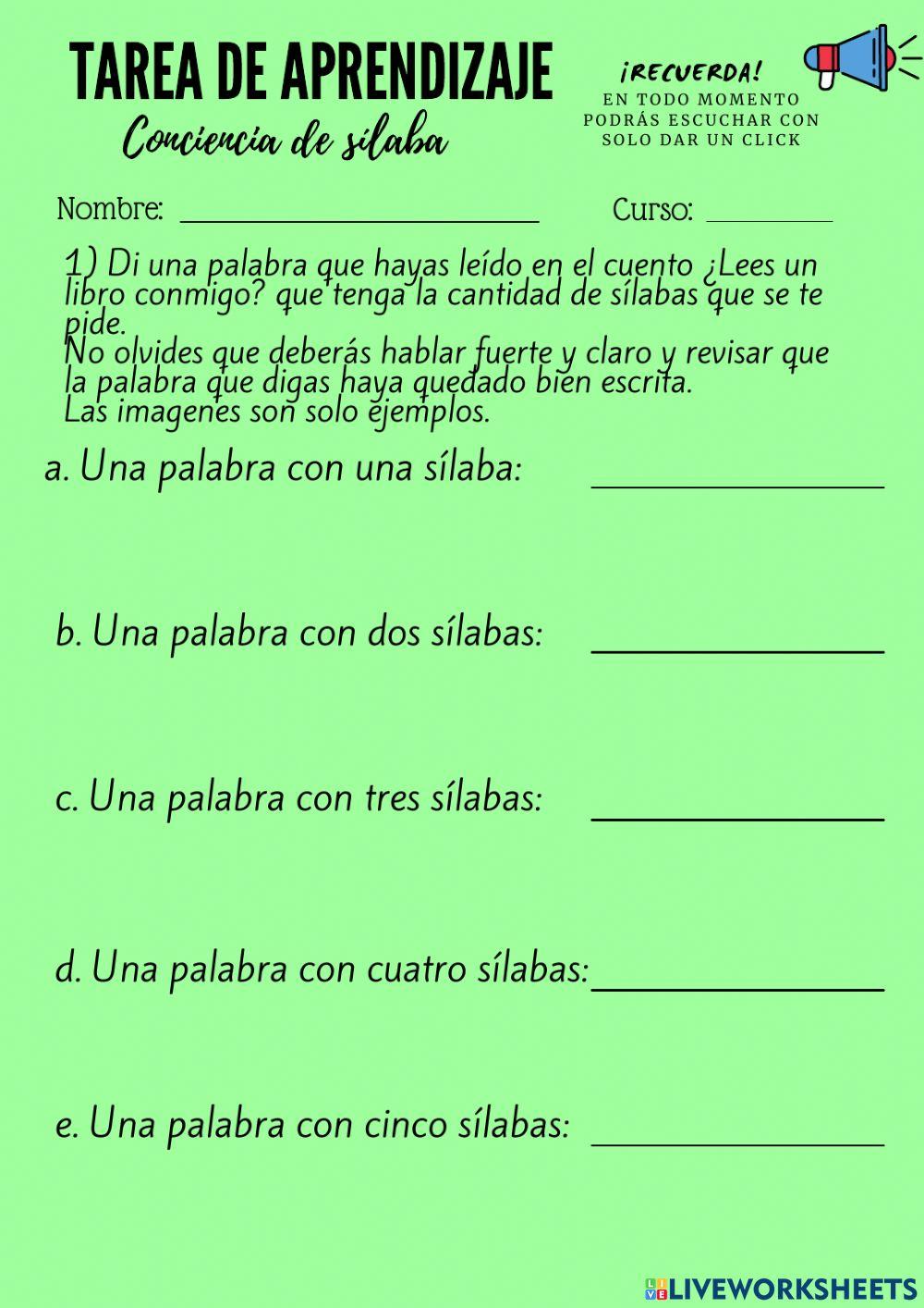 Conciencia silábica T. aprendizaje NA