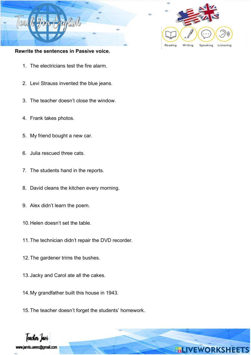 Passive Voice-Present and Past Simple