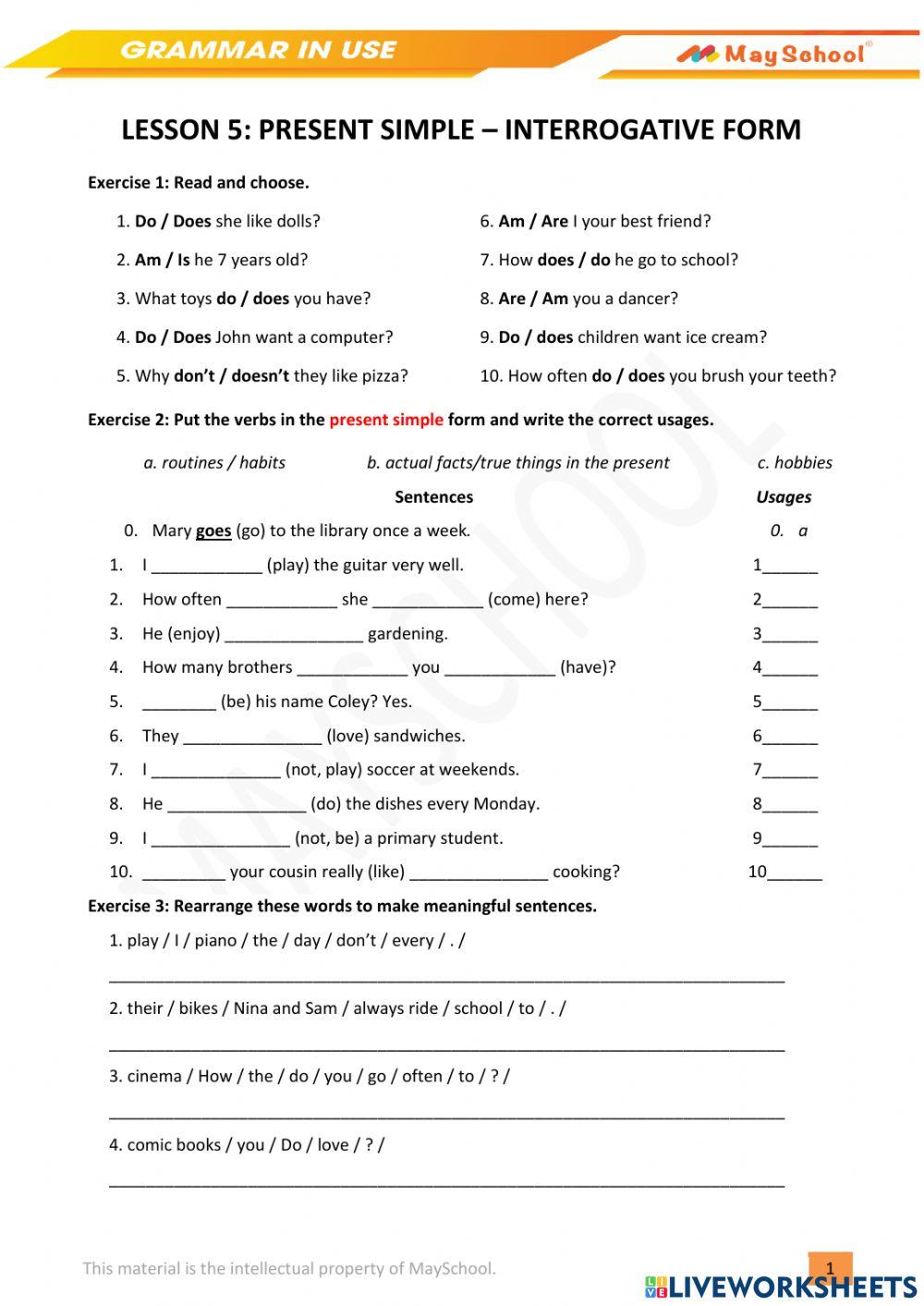 GU Gram L5 Present Simple Interrogative