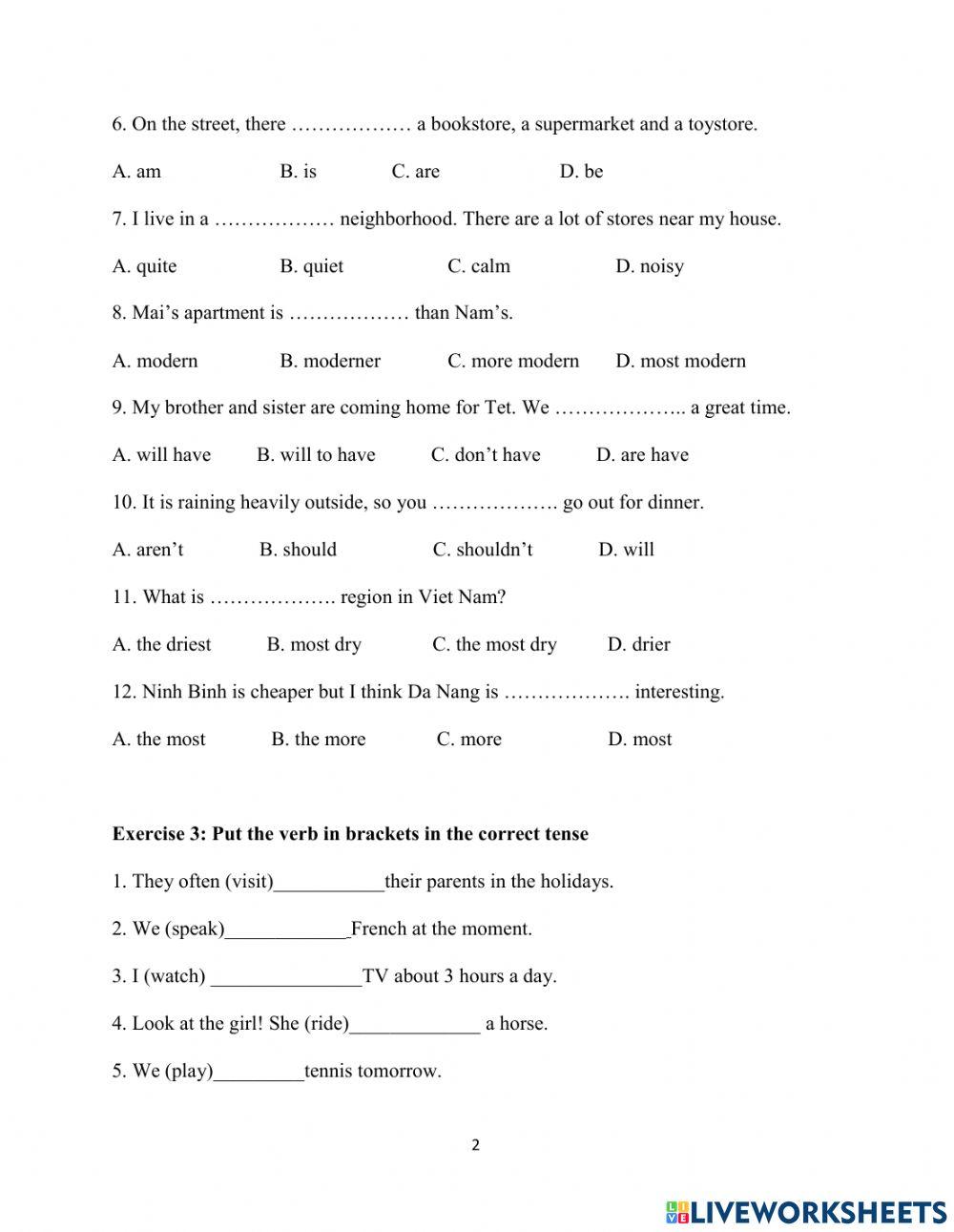 Monthly test - Grade 6 - Month 11