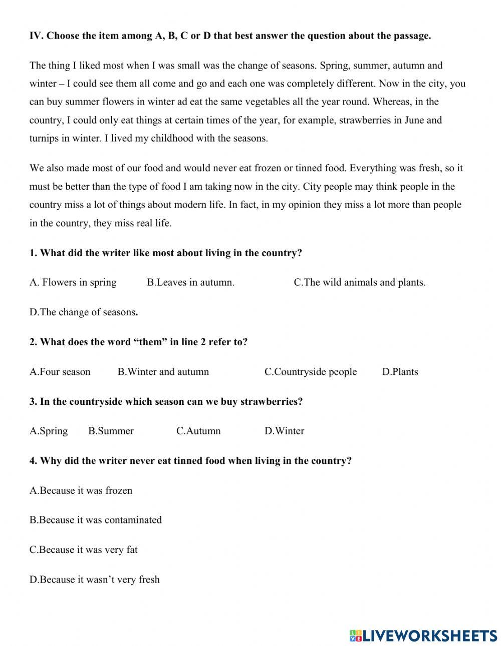 Monthly test - Grade 8 - month 11