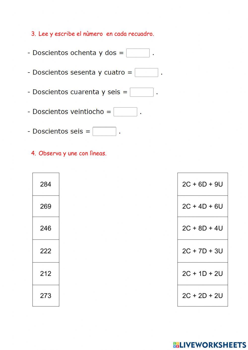 Descomposición centenas