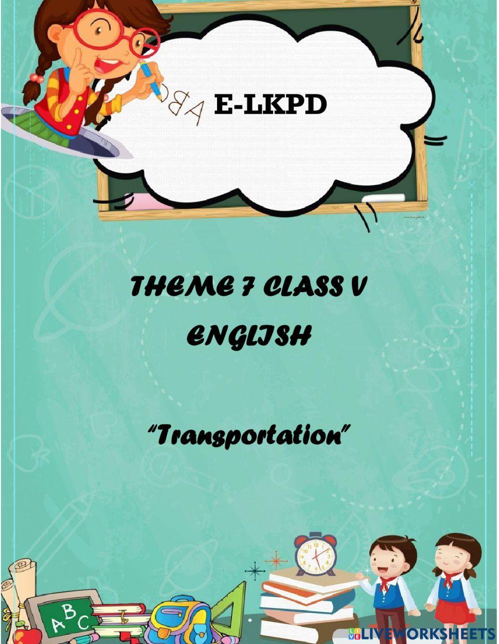 E-LKPD Bahasa Inggris -Transportation-