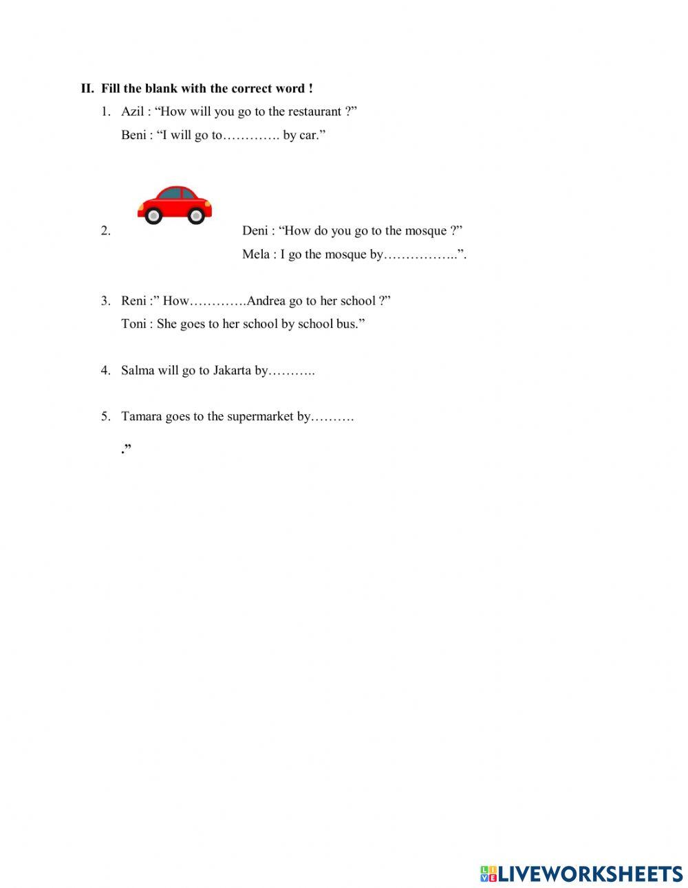 E-LKPD Bahasa Inggris -Transportation-