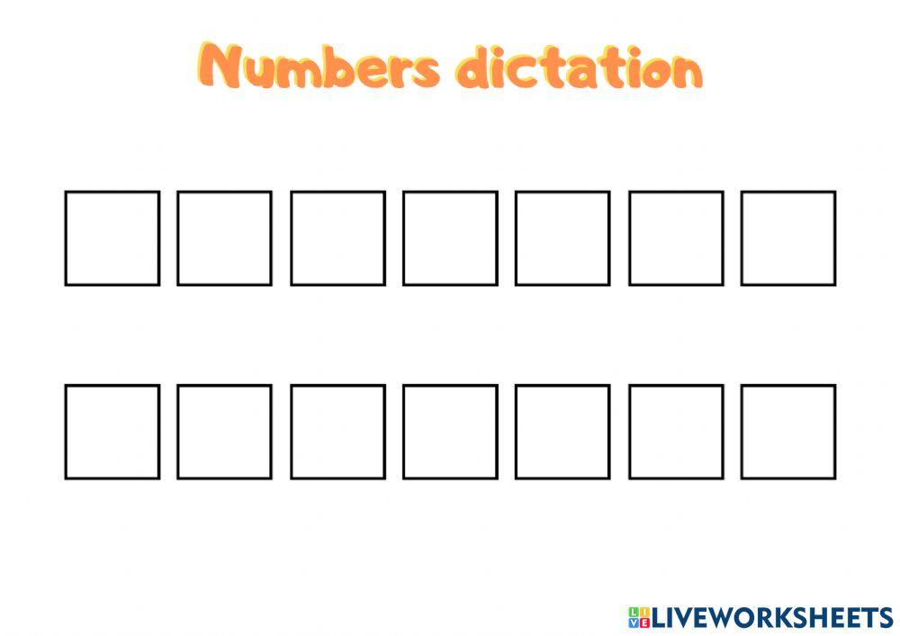 Numbers dictation
