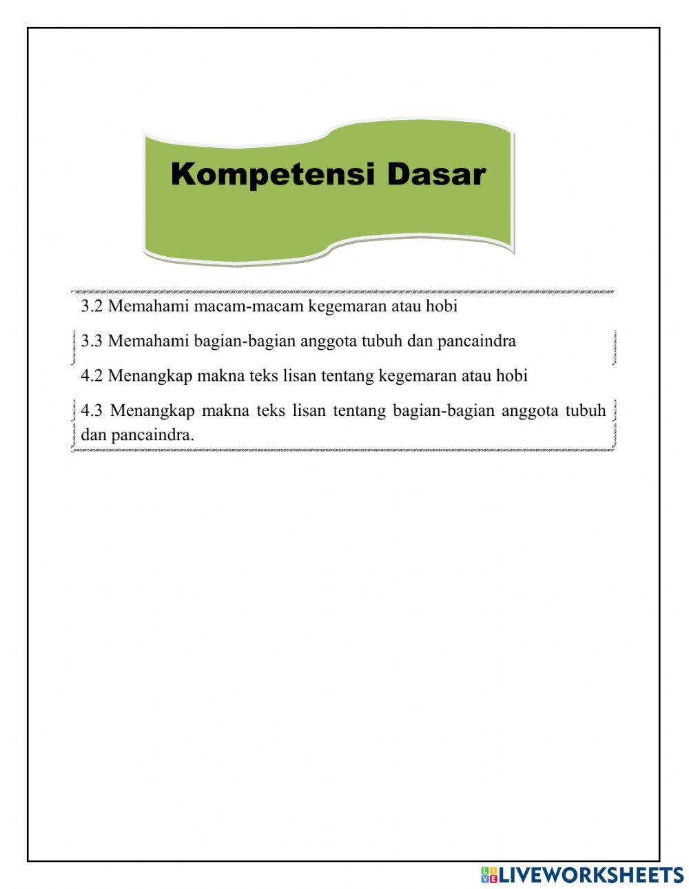 Lkpd kelas 1 bahasa inggris