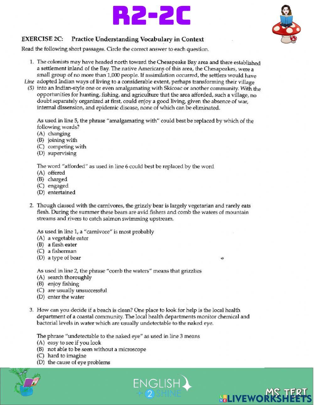 Reading 2c 1652868 | MsTeri | Live Worksheets