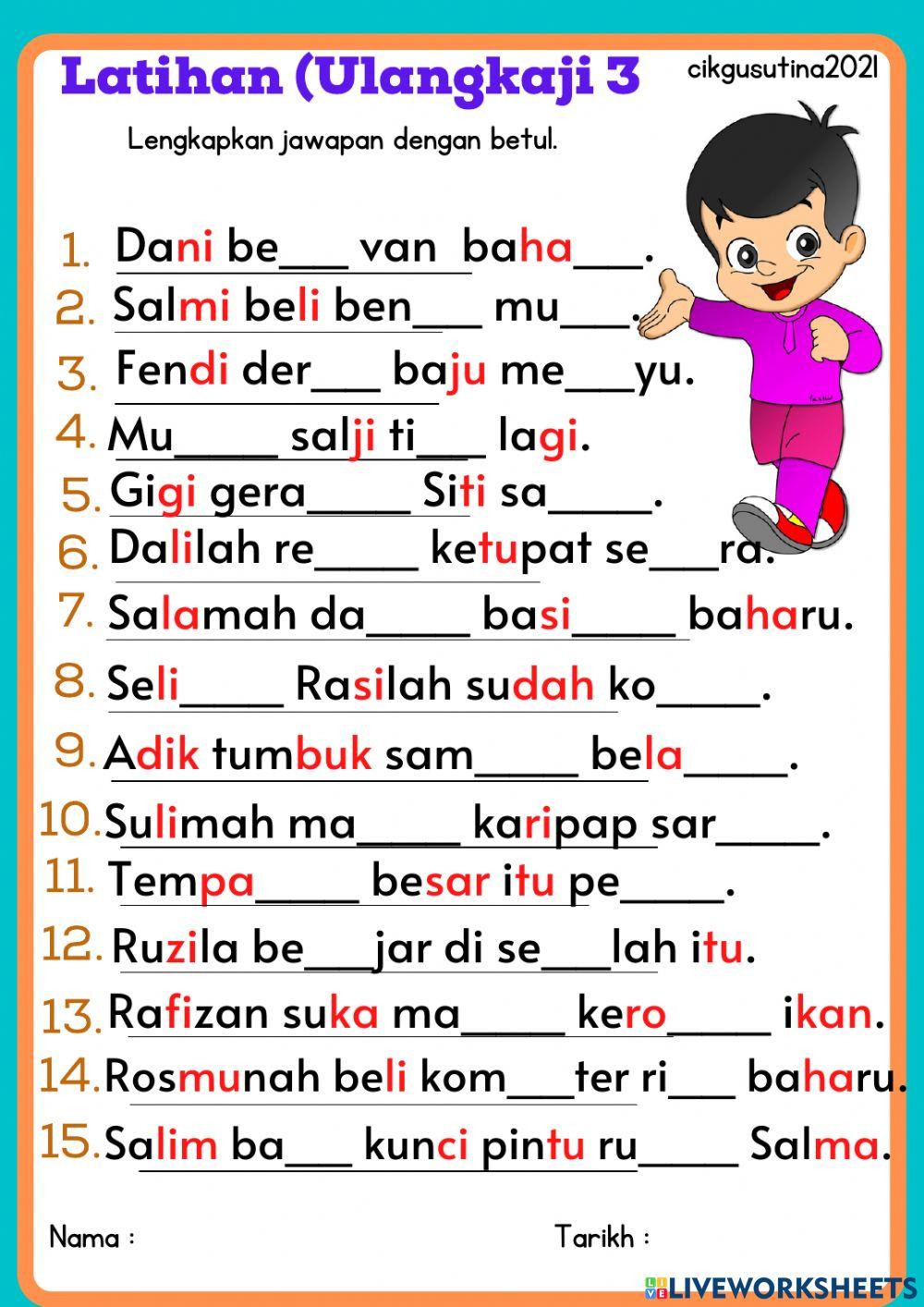 LATIHAN BM ( Ulangkaji Membaca 3 )