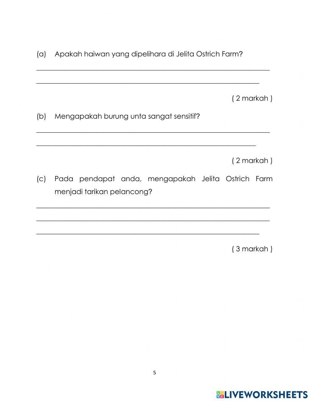 Upss bm tahun 5 BAHAGIAN B