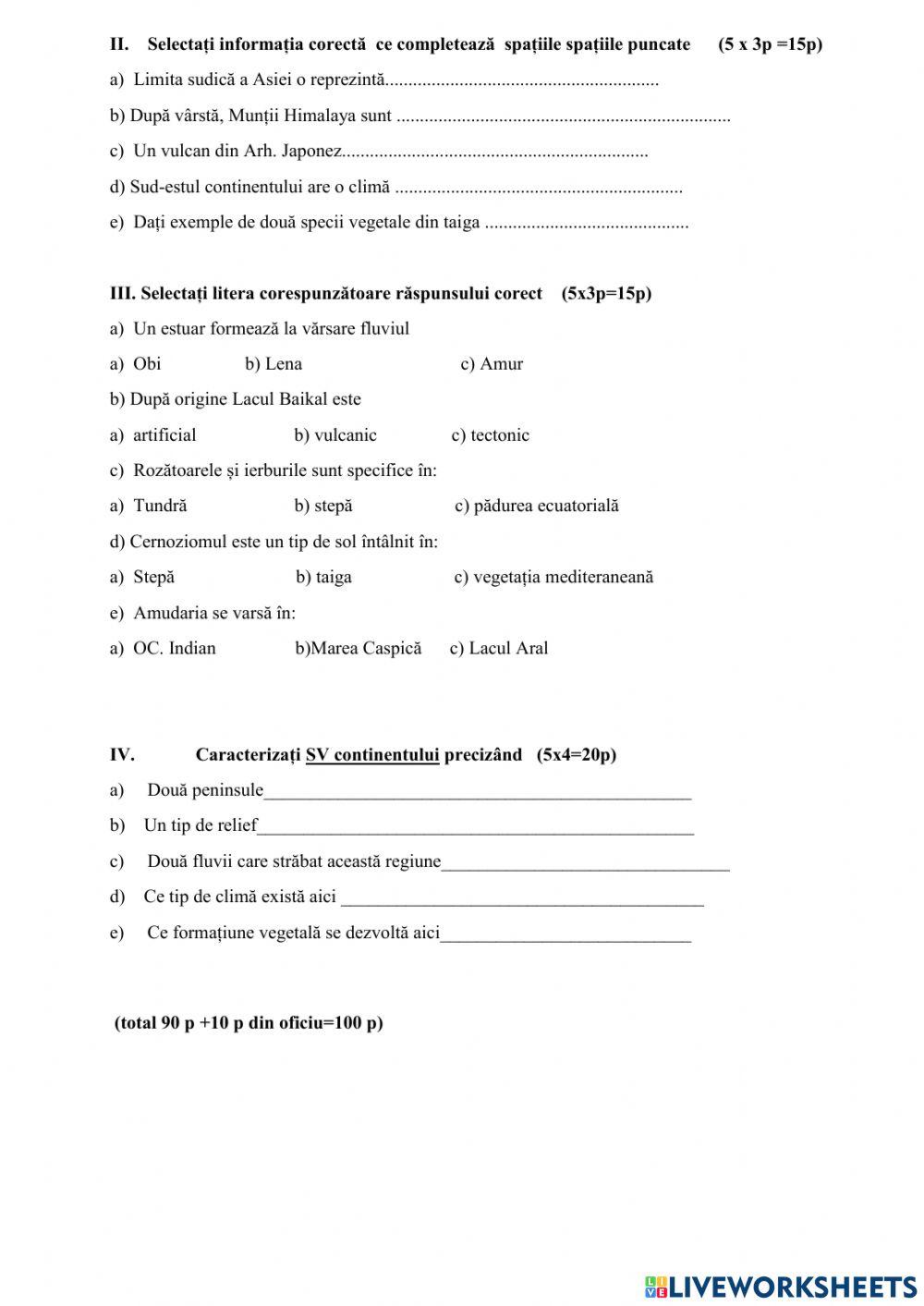 Asia- cadrul natural