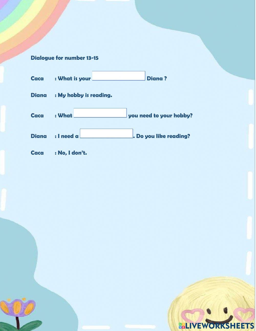 Worksheet English