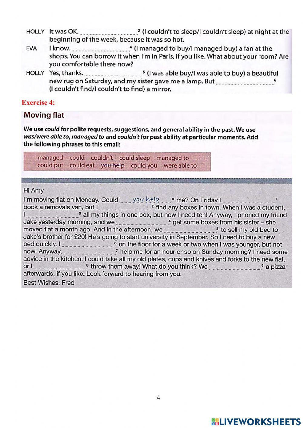 Can-Could-Was able to-Managed to