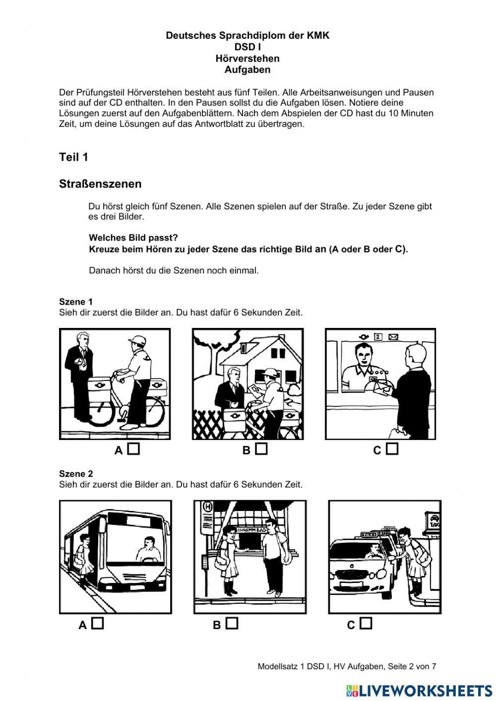 Hörverstehen DSD Modellsatz 1