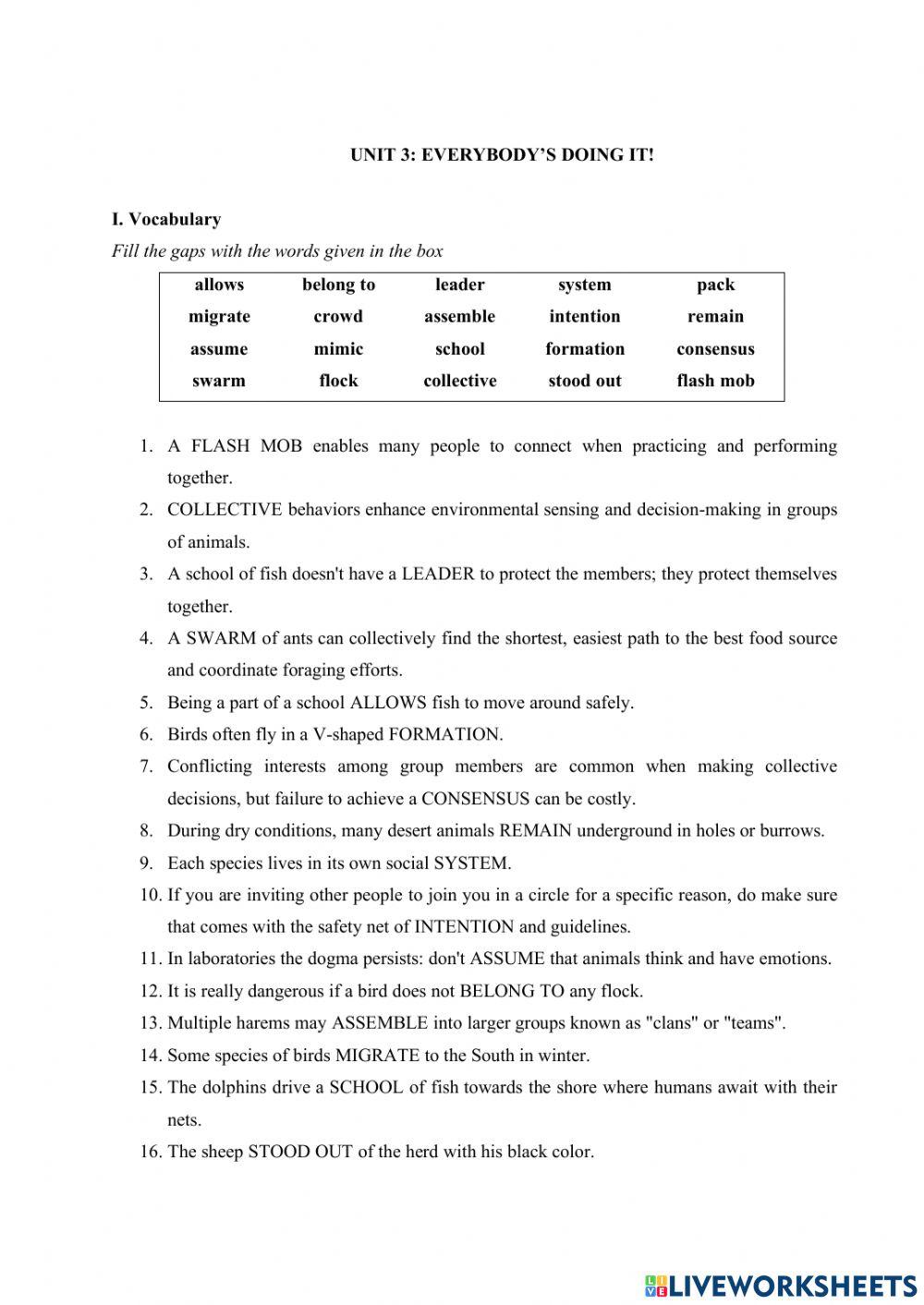 Impact 3 - Unit 3 - Revision on Vocabulary & Grammar