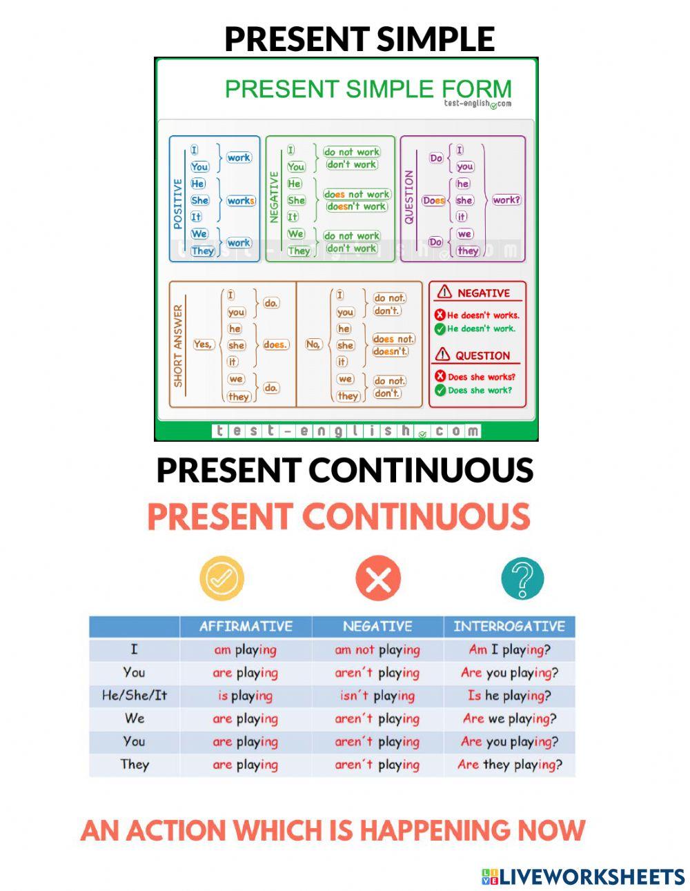 Present simple vs present continuous