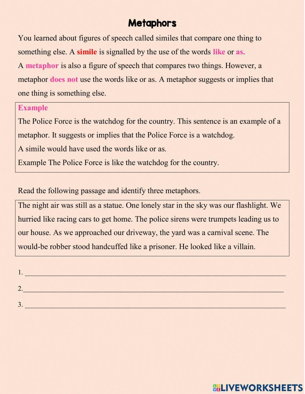 Simile and Metaphor - Preserving Our Heritage