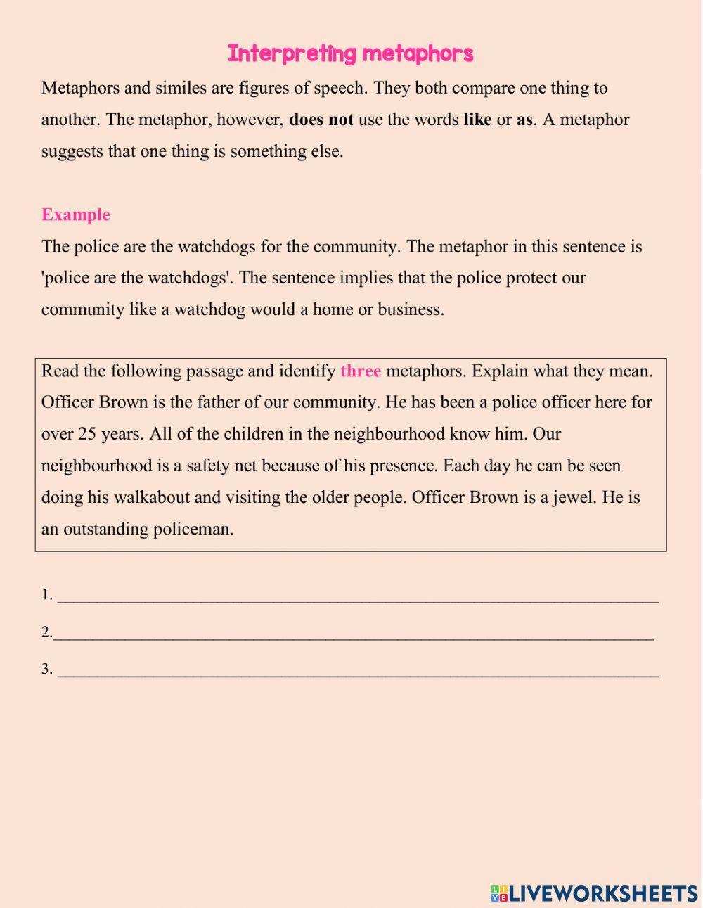 Simile and Metaphor - Preserving Our Heritage