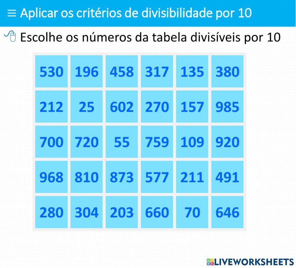Criterios de divisibilidade