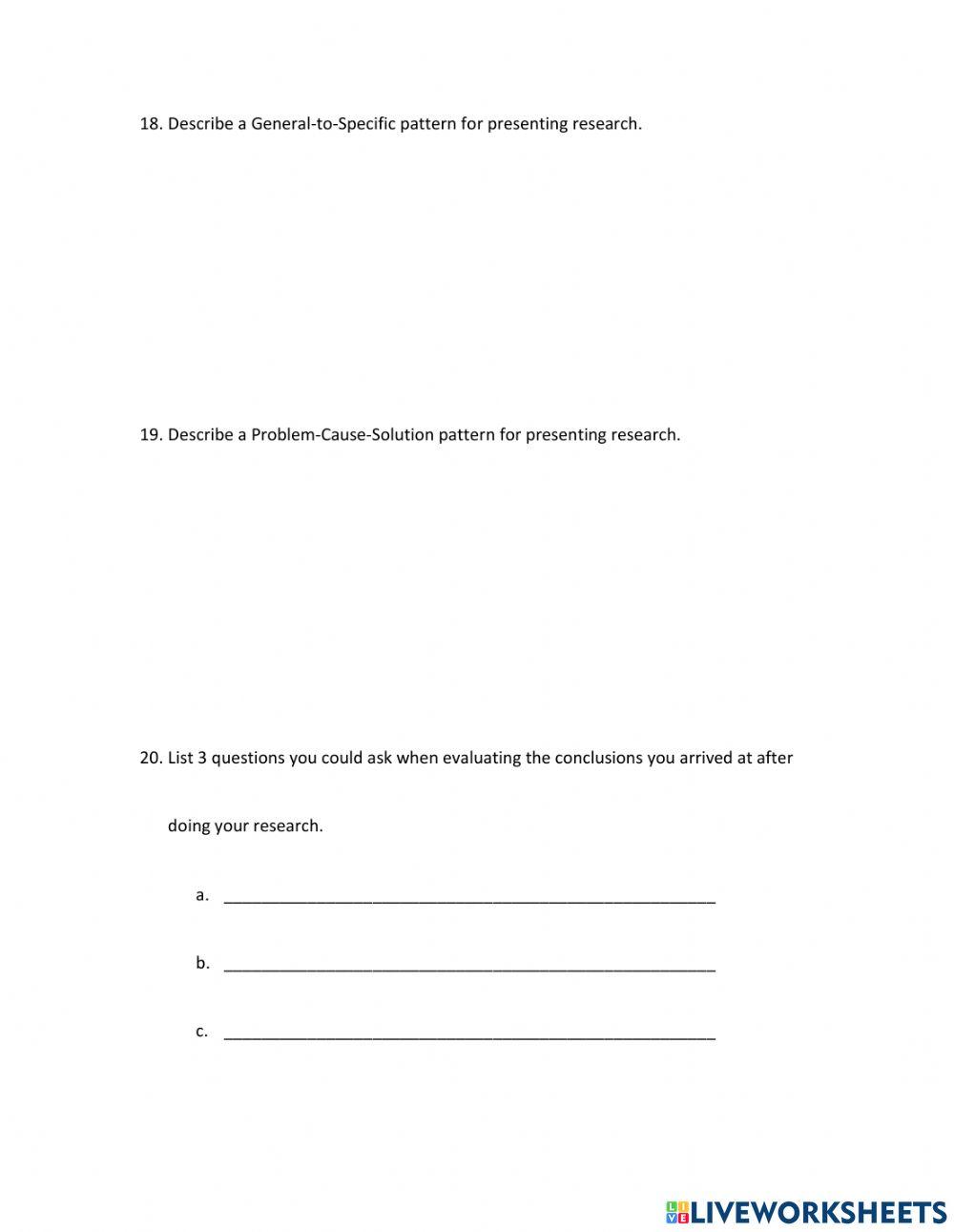 Research Skill Review Quiz