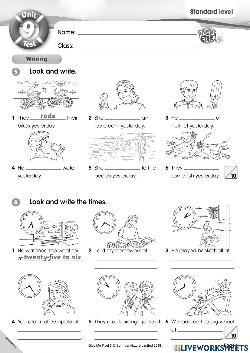 Level 5-Unit 9-End of Unit Test