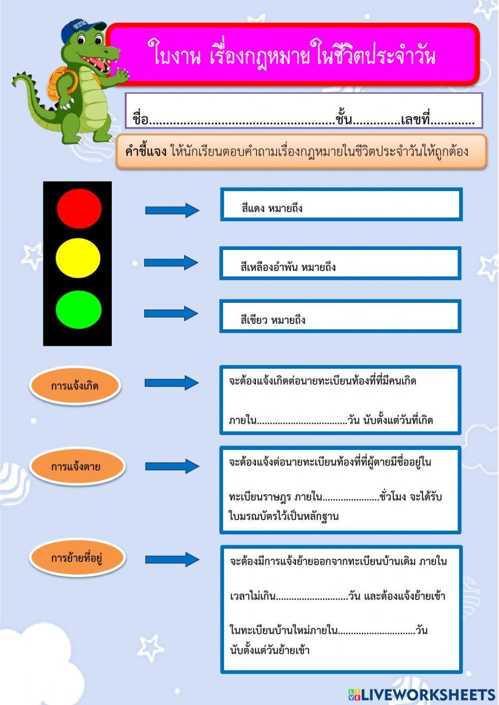 กฎหมายในชีวิตประจำวัน ป.6