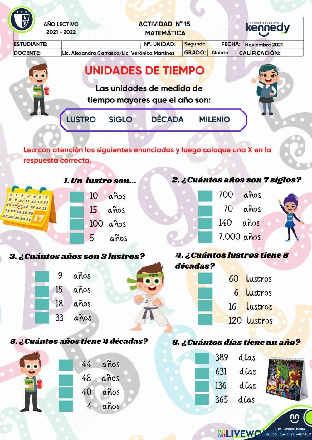 Medidas de Tiempo Medidas de Tiempo