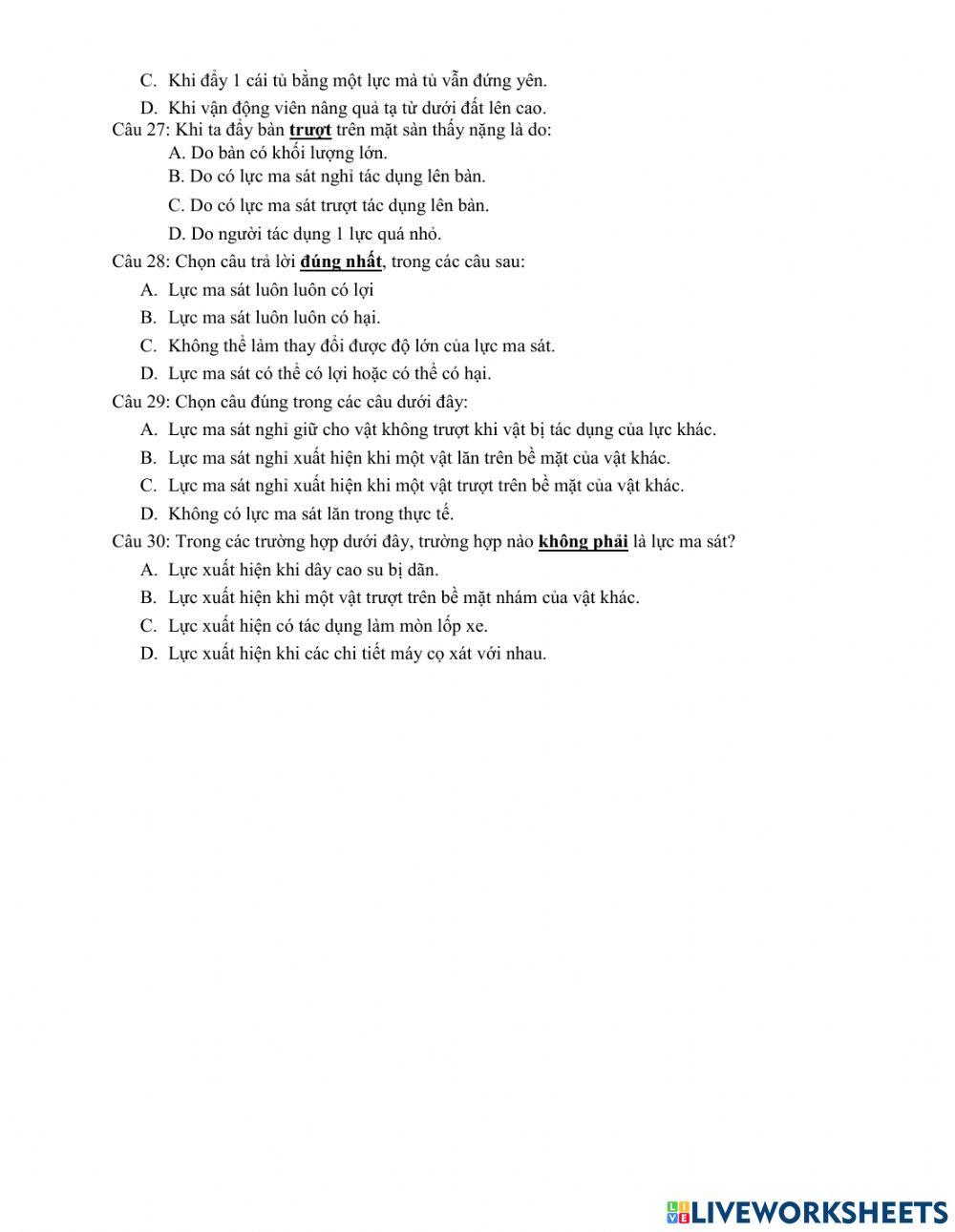 Kiểm tra GK lớp 8