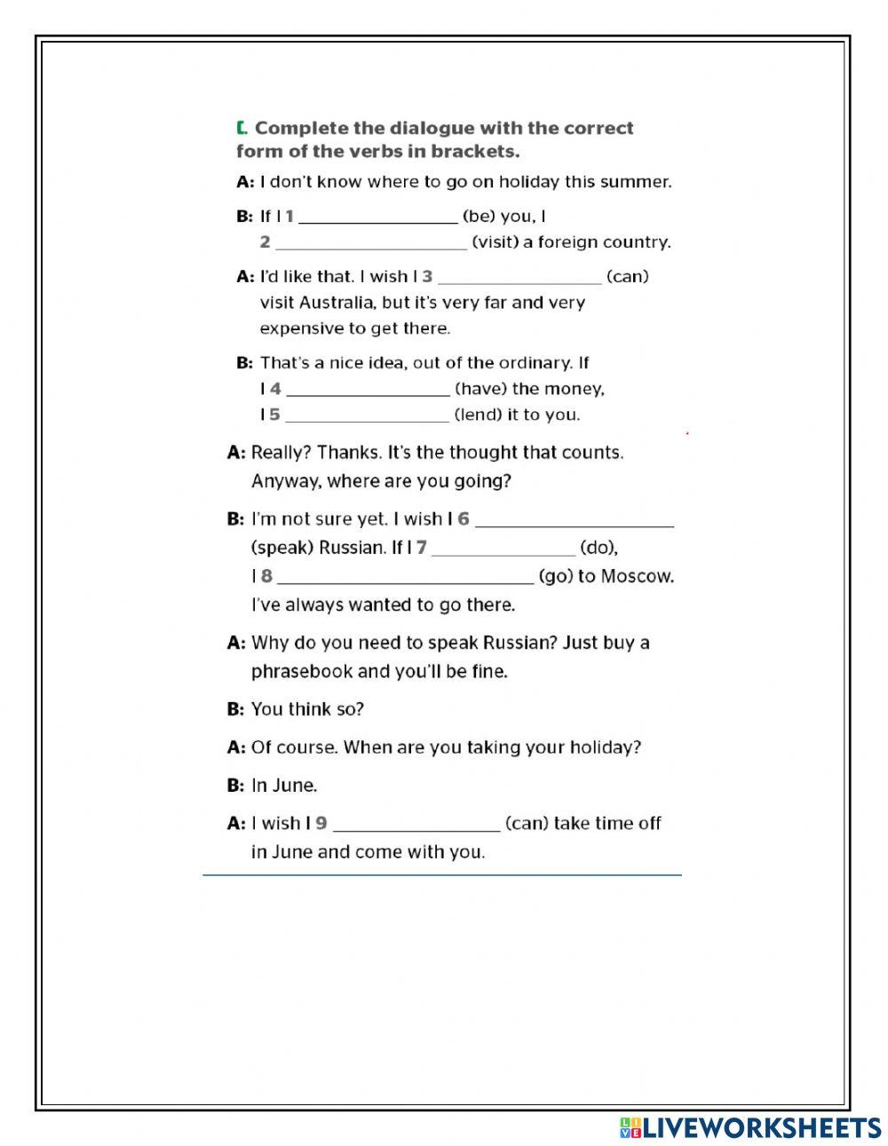 Pioneer intermediate SECOND CONDITIONAL