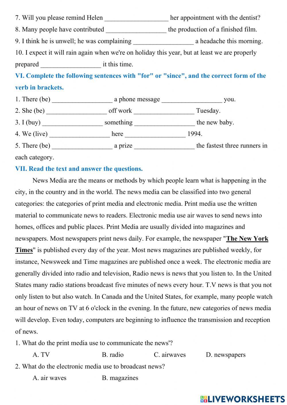 Grade 12 unit 4 test yourself
