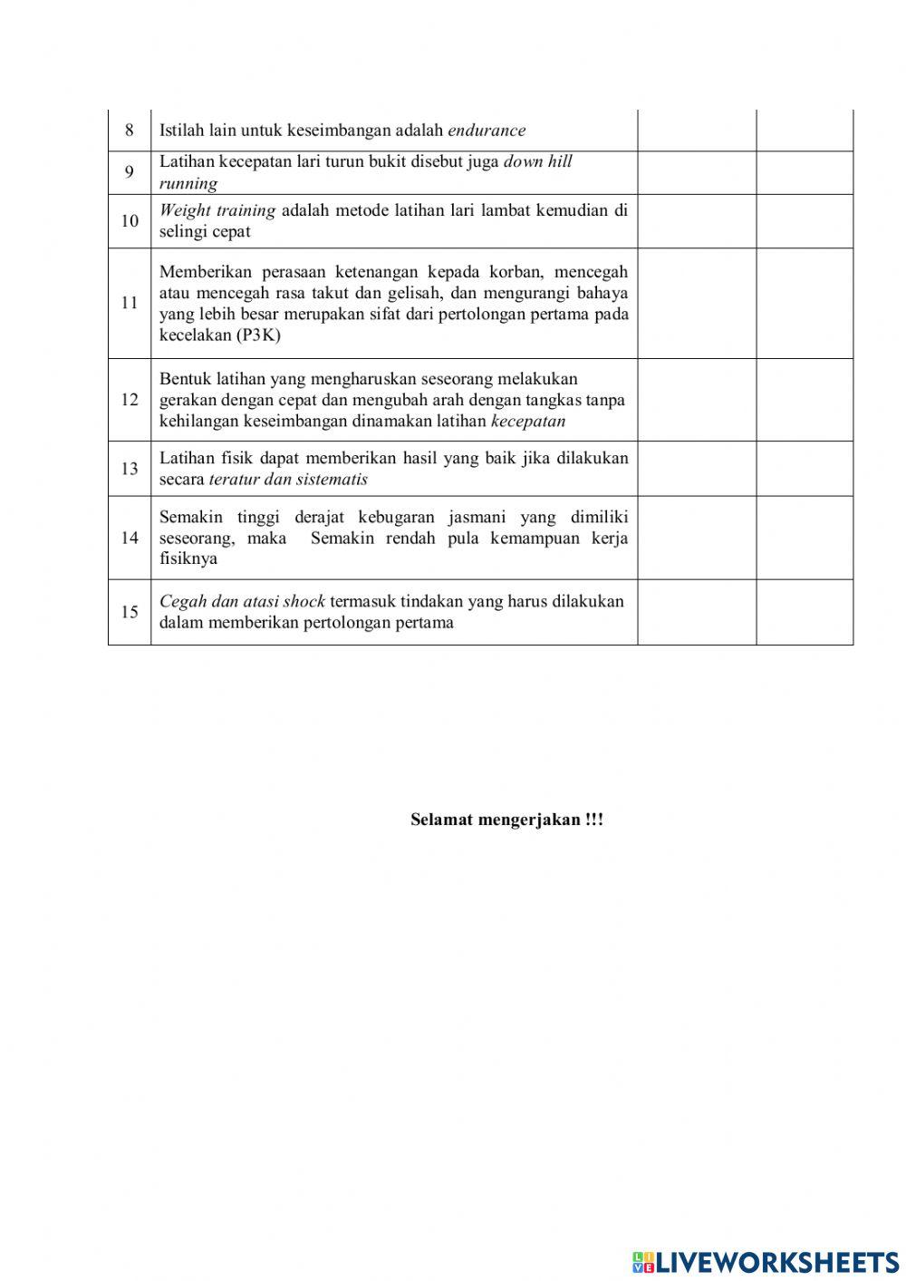 Penilaian harian 2 KLS 9