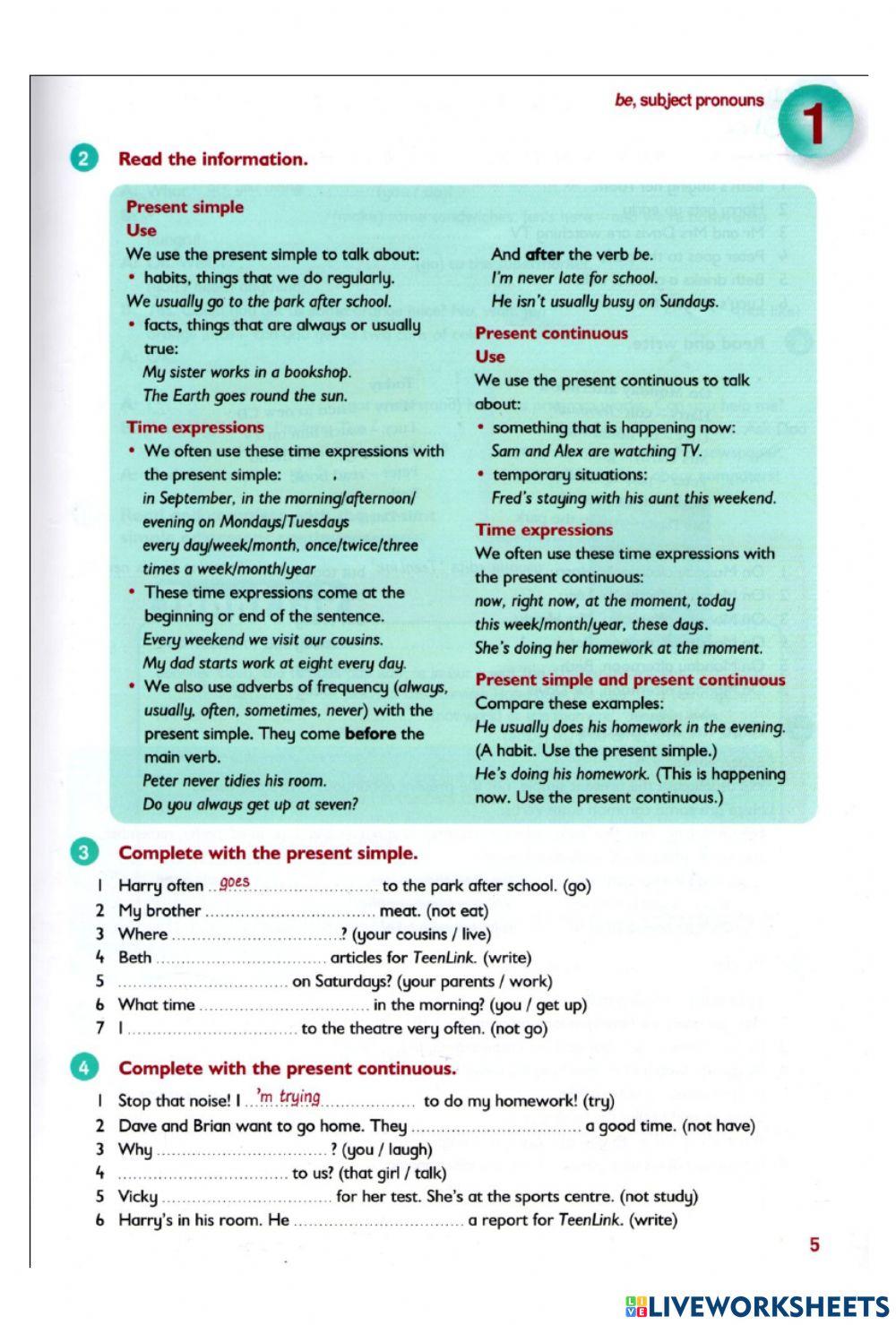 New Grammar Time 4 Unit 1