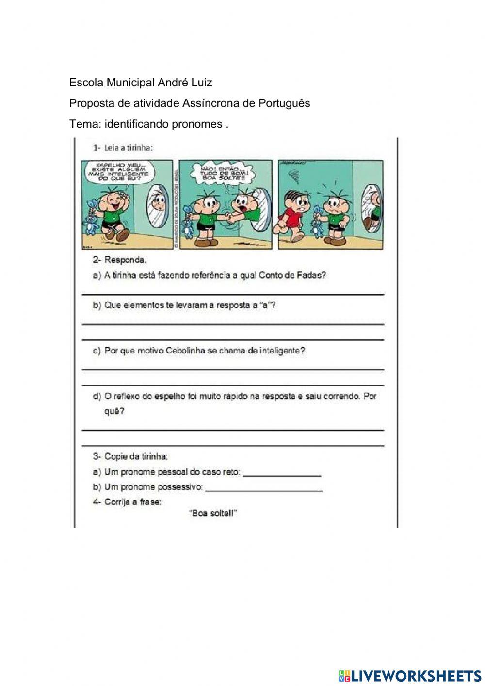 Identificando pronomes