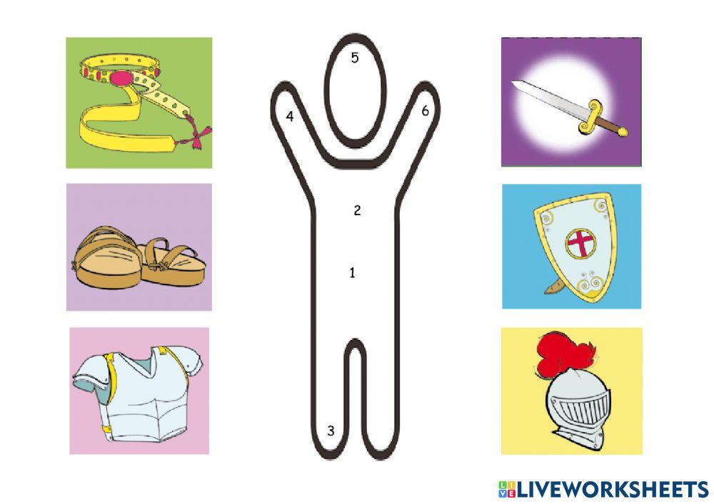 Armour of God matching worksheet | Live Worksheets