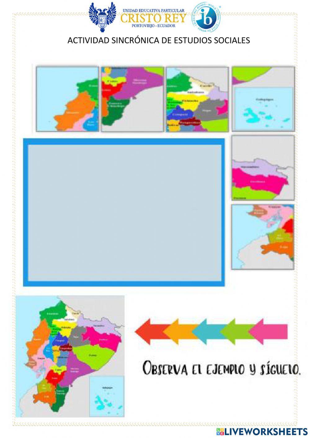 Rompecabezas del mapa del Ecuador