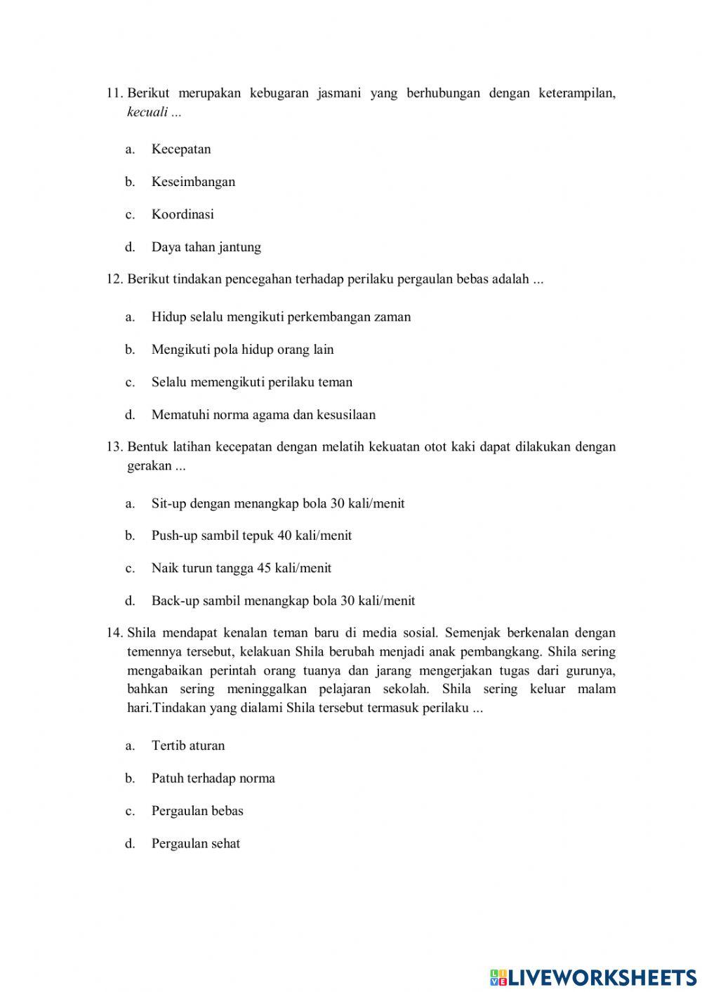 Penilaian harian 2 kls 8