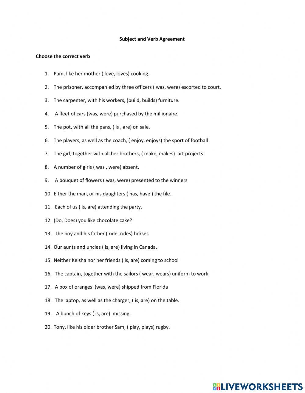 Subject and verb agreement