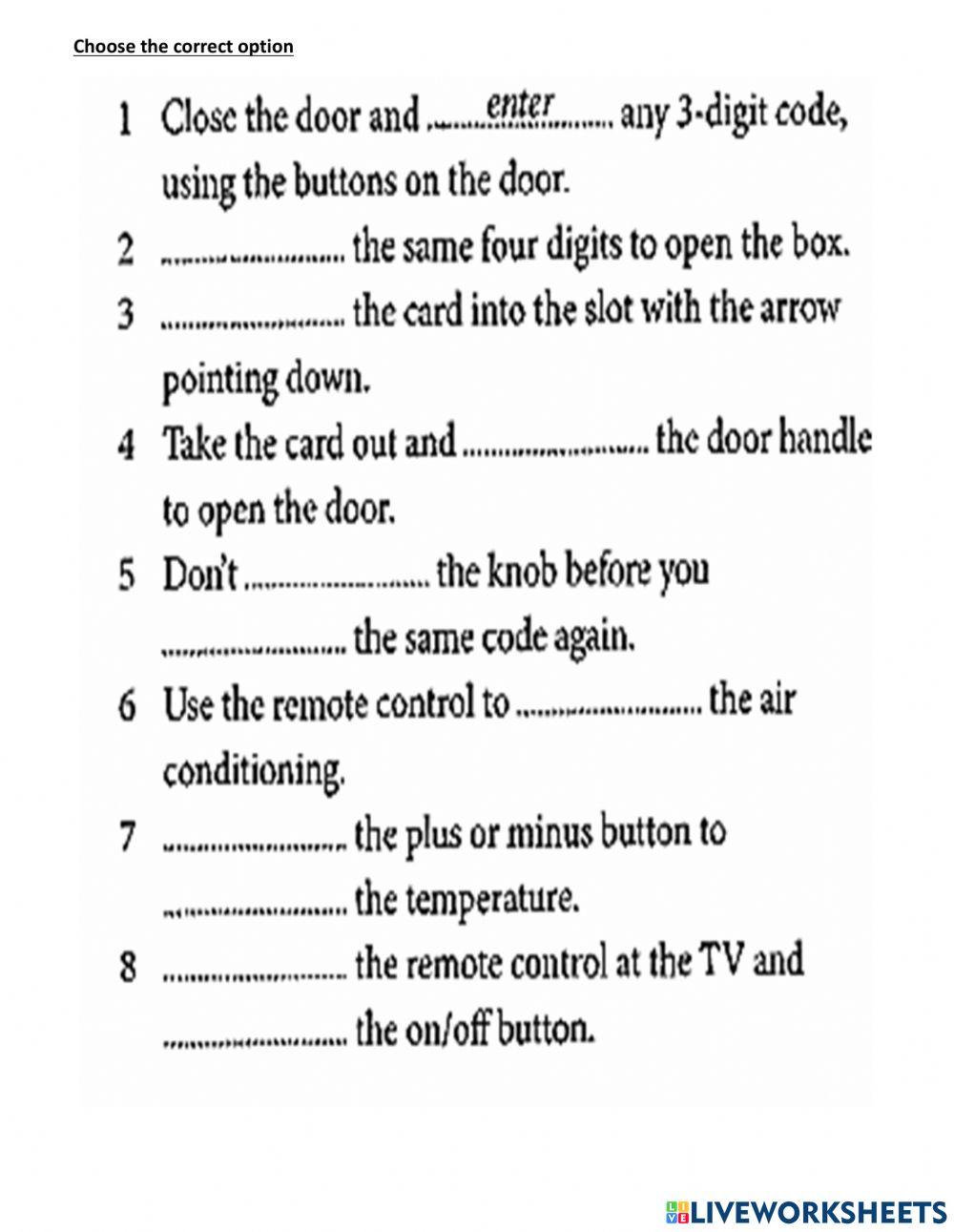 Explaining how things work in the hotel room
