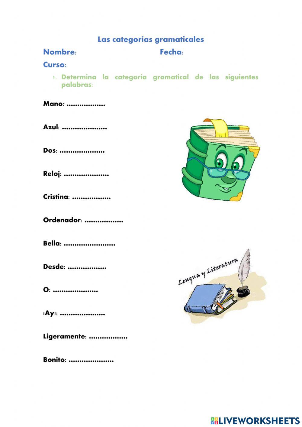 Categorías gramaticales