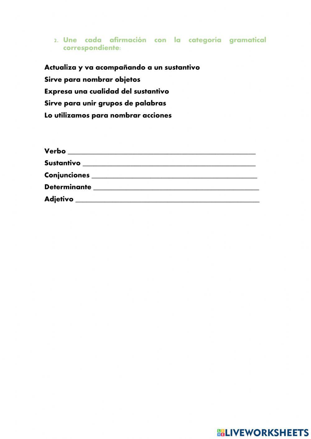 Categorías gramaticales