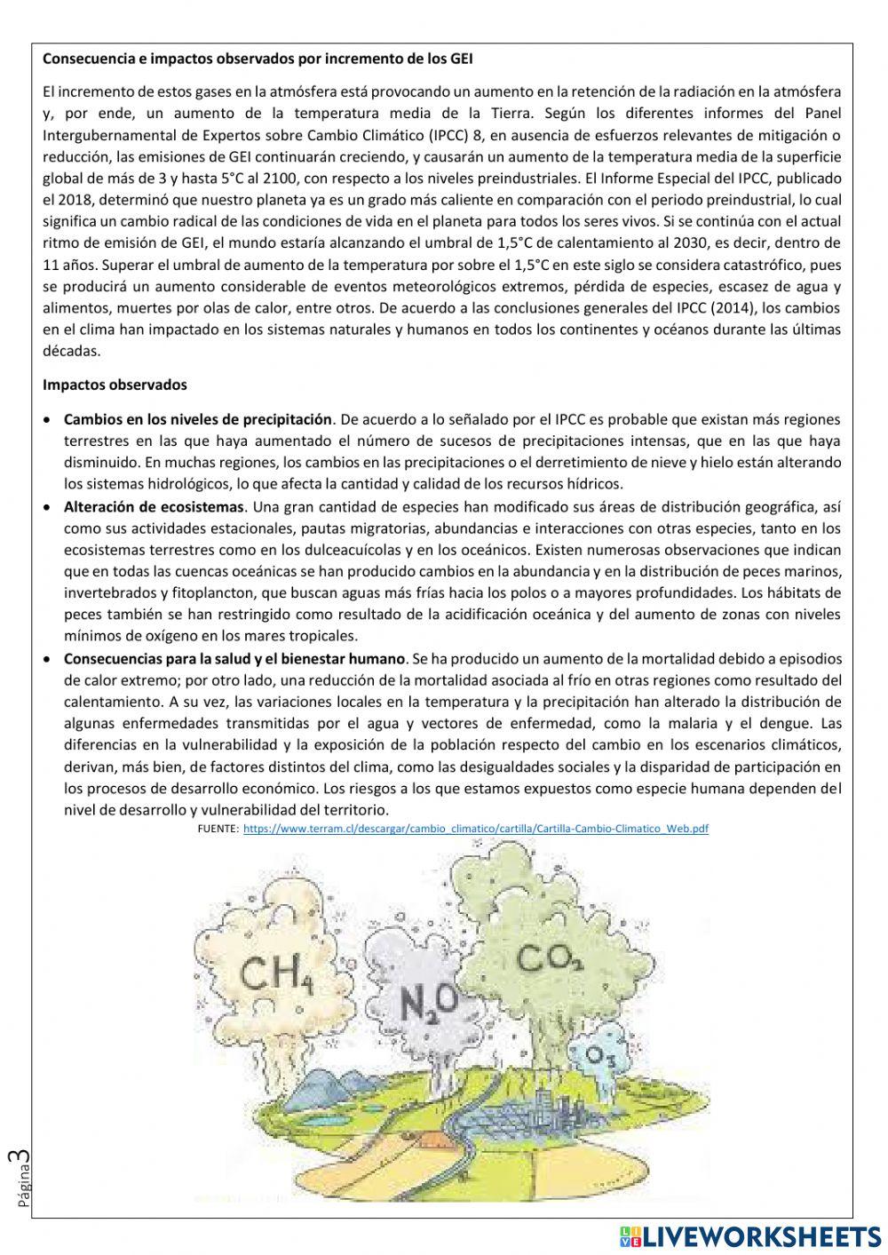 Cuáles son las consecuencias del incremento de los gases de efecto invernadero