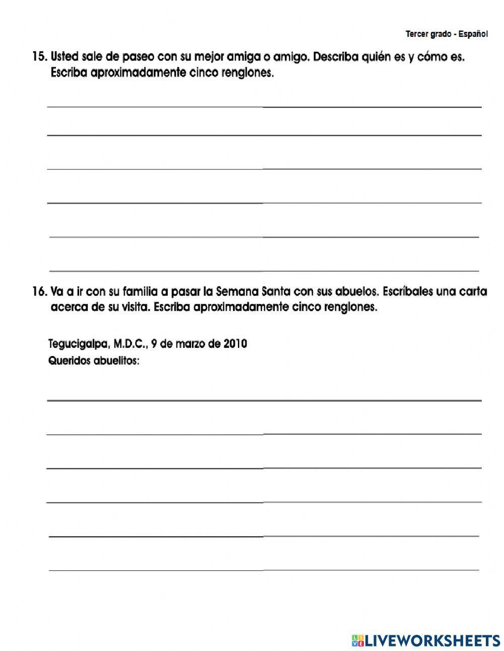 prueba formativa-tercer grado-Febrero-Marzo