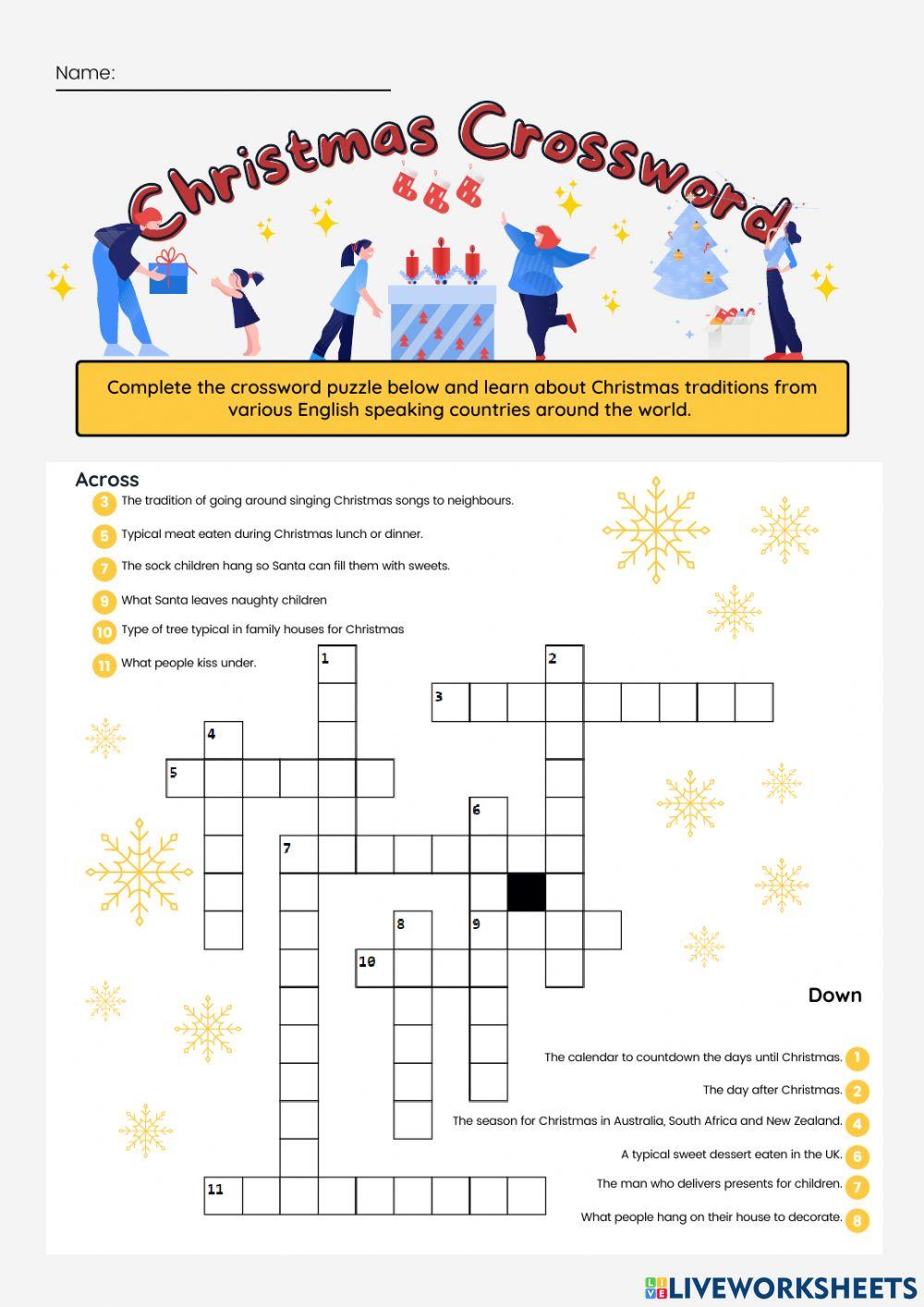 GoStudent Christmas Crossword