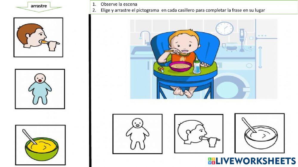 Elige el pictograma que complete la frase