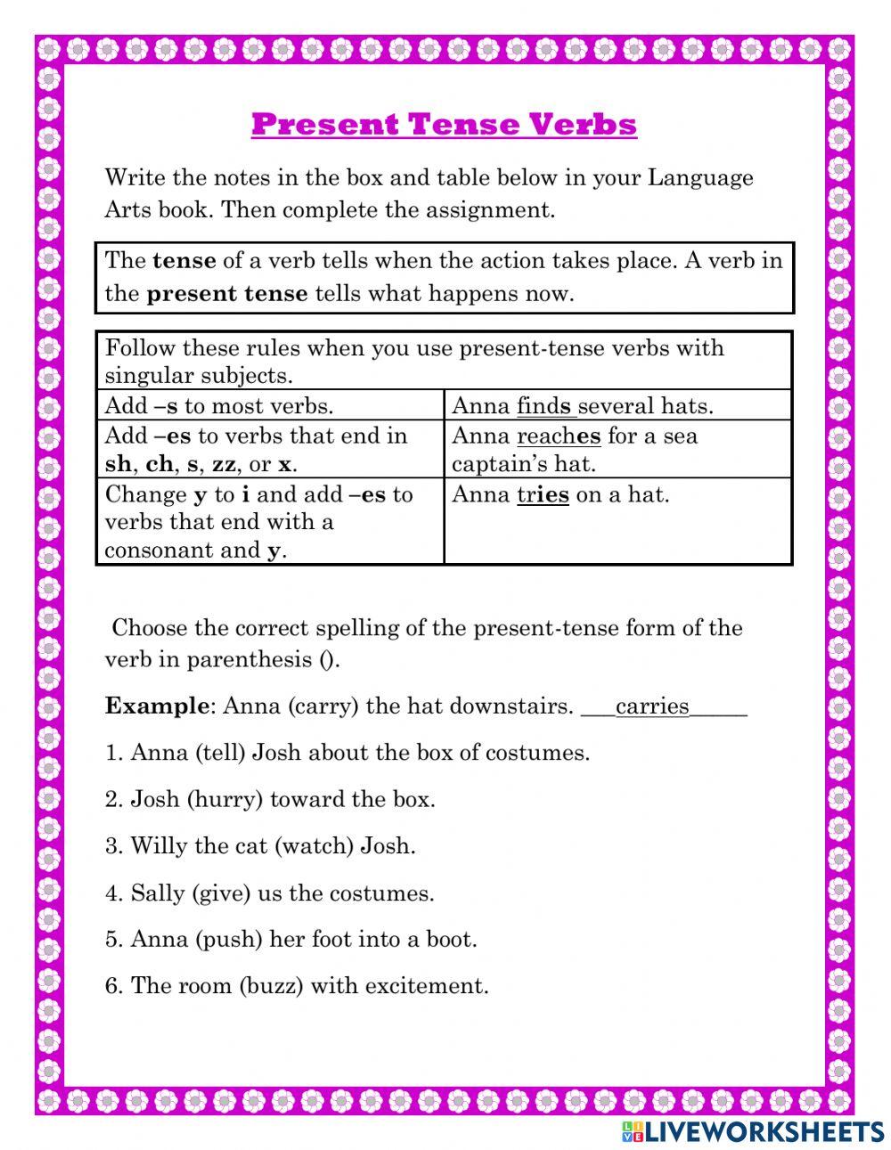 Present Tense Verbs